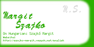 margit szajko business card